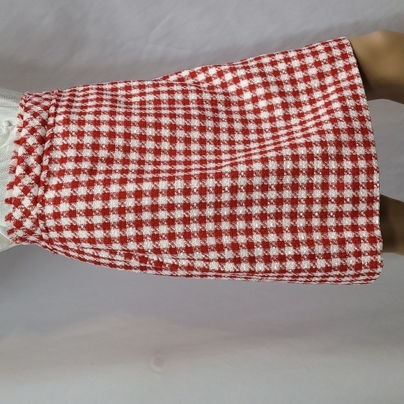 ANN Taylor Gingham Fringed Tweed Mini Skirt - Picture 8 of 14